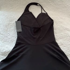 Free press clothing black xs dress halter top asymmetrical flowy dress NWT